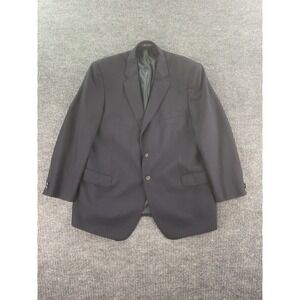 Saddlebred Blazer 48 R Blue Wool Solid Hopsack University Brass Logo Premium